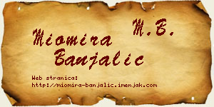 Miomira Banjalić vizit kartica
